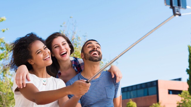 Visitors take a selfie