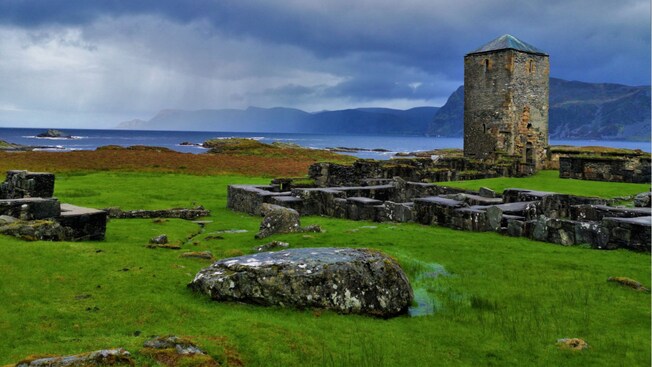 The ruins of Selja Monastery in Norway