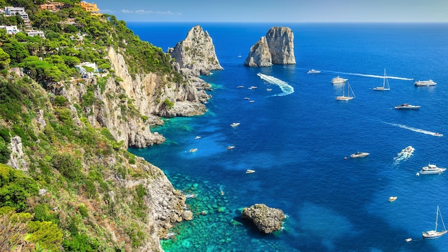 An aerial view of the coast of Capri An aerial view of the coast of Capri