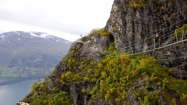 The Loen Via Ferrata cliff in Norway The Loen Via Ferrata cliff in Norway