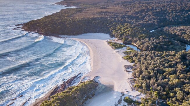 An unspoiled beach in Beowa National Park, near Eden, Australia
