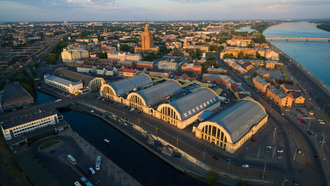 The sprawling city of Riga, Latvia