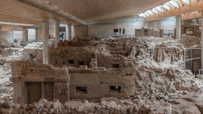 Ancient dwellings within an archaeological site