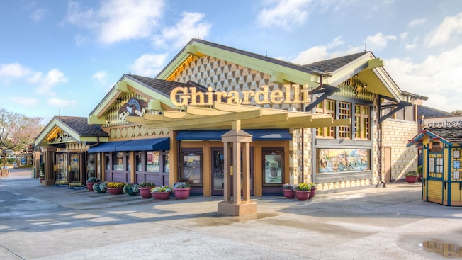 A building with a sign that says, ‘Ghirardelli’
