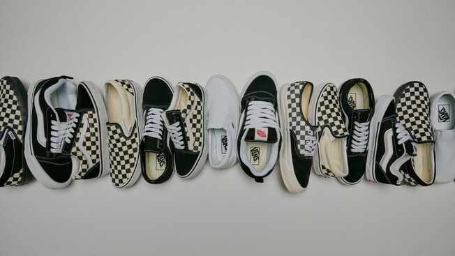 An array of sporty sneakers available at Vans at Disney Springs
