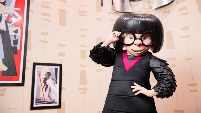 Edna Mode poses for a photo 
