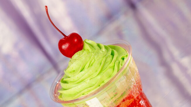 A float with Sprite, grenadine, lime Dole Whip and a cherry on top