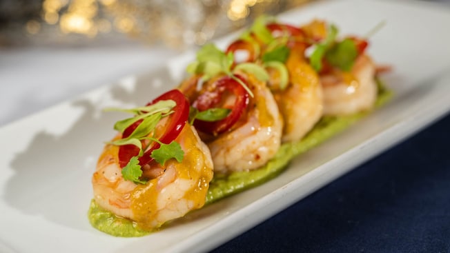Chilled Jumbo Shrimp with avocado and peppers from Cinderella’s Royal Table restaurant