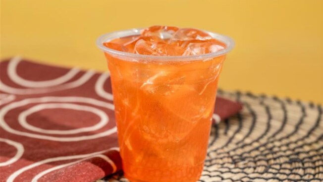 A Harambe Sunrise beverage from Harambe Market at Disney’s Animal Kingdom theme park