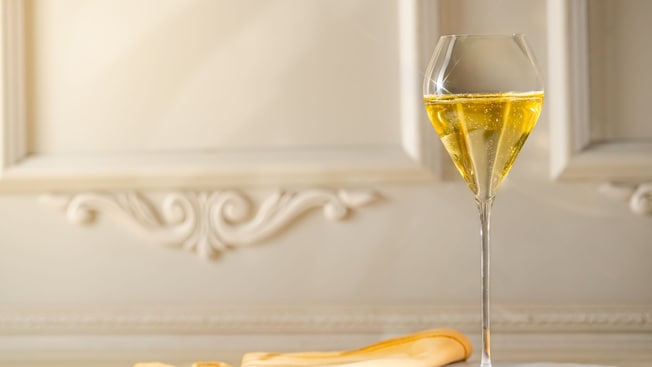 A glass of champagne from The Perch