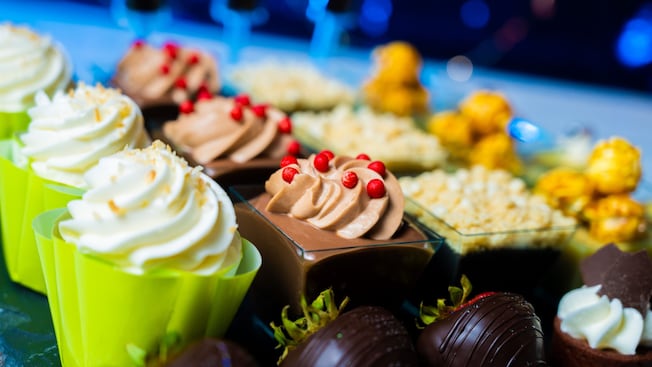 A selection of desserts from Disney's Not So Spooky Spectacular Dessert Party at Tomorrowland Terrace in Magic Kingdom park