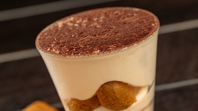 A serving of tiramisu from Trattoria al Forno in Disney’s Boardwalk