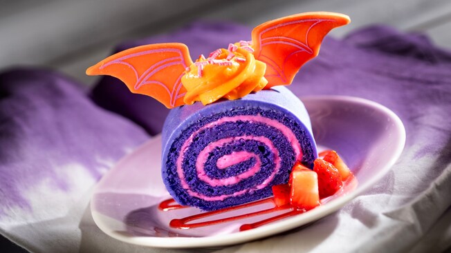 A portion of Figment Fantasy Cake from Figment’s Inspiration Station at The Odyssey at the Epcot International Festival of the Arts