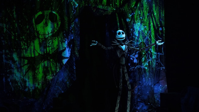 Jack Skellington no palco durante a Tim Burton’s The Nightmare Before Christmas Sing Along