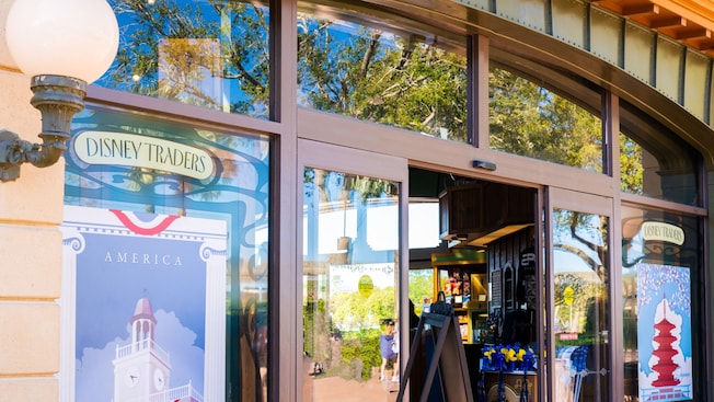 The entrance of Disney Traders at Epcot