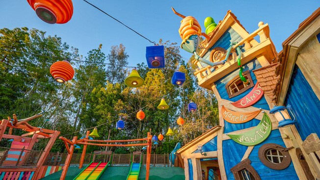 Goofy’s How to Play Yard featuring a playground in Mickey’s Toontown at Disneyland Park