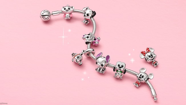 All one bracelet, a collection of fan favourite Disney Pixar character charms, including Lilo and Stitch, Finding Nemo, Minnie Mouse, Cheshire Cat and more.