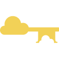 Logotipo de Believe Key con una nube en el lazo