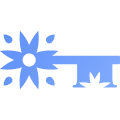 Logotipo de Magic Key con una llave estilizada con una estrella de 8 puntas