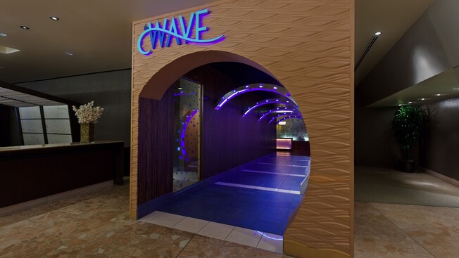 Tubular wave-like entry to The Wave… of American Flavors