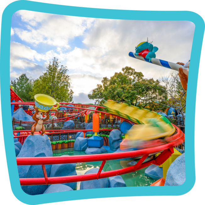Chip 'n' Dale’s Gadget Coaster in Mickey’s Toontown at Disneyland Park
