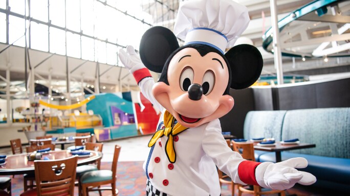 Chef Mickey in a welcoming pose