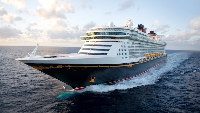 The Disney Dream ocean liner sailing the open seas