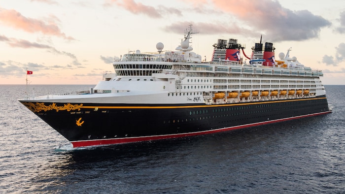 The Disney Magic ocean liner sailing the open seas