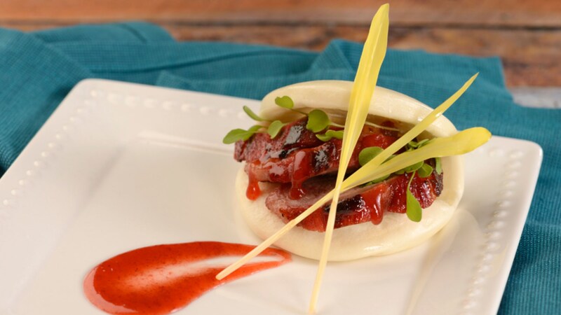A serving of Char Siu Pork Bun from The Painted Panda at the Epcot International Festival of the Arts