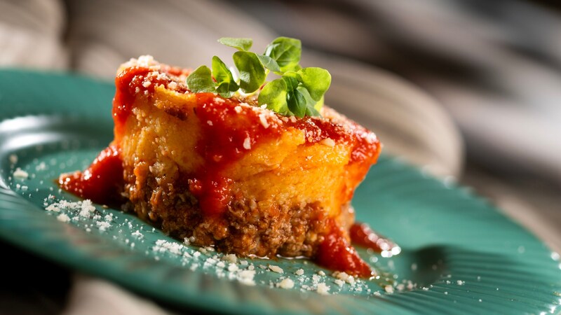 A plate of Polenta Pasticciata from L’Arte di Mangiare at the Epcot International Festival of the Arts