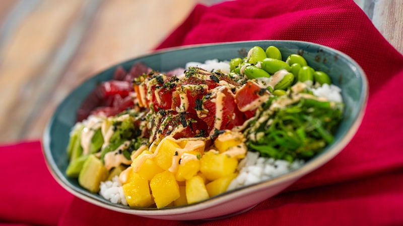 A Tuna Poke Bowl from Nectar at the Epcot International Flower & Garden Festival