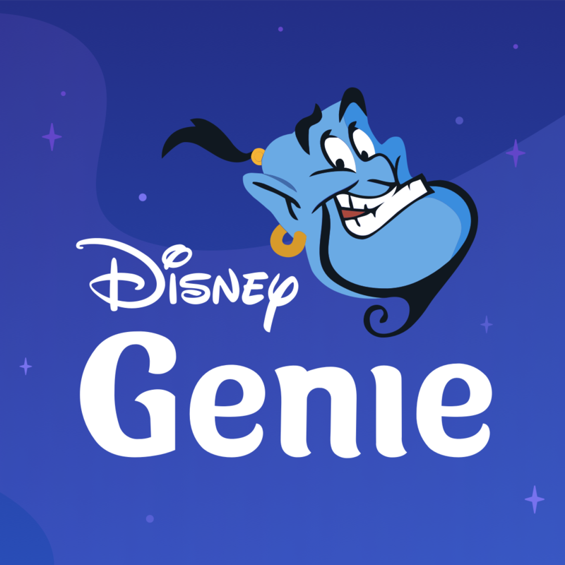 Disney Genie logo featuring the face of Disney Genie