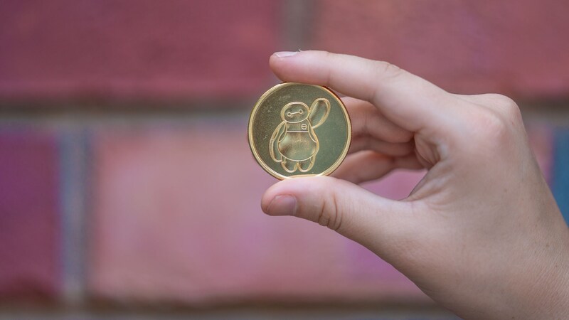 A medallion featuring Baymax the huggable healthcare robot