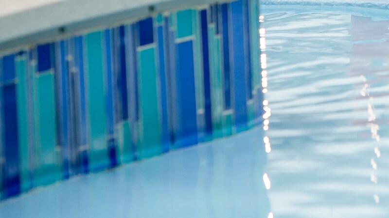 Pool tiles with a modern design