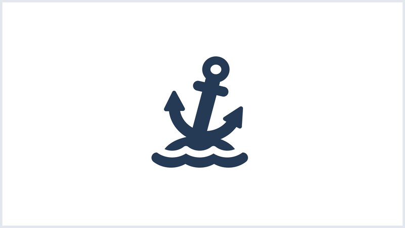 A Disney Cruise Line Port Adventures logo which is an illustration of an anchor