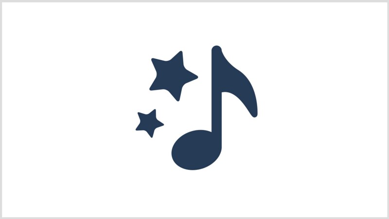 An icon of a musical note and 2 stars representing musical entertainment