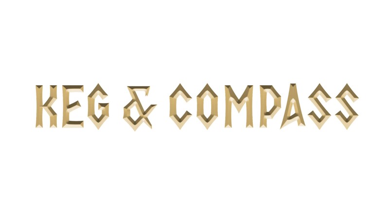 The logo for Keg and Compass, a seafaring themed pub on the Disney Wish 