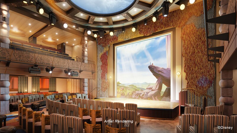 An entertainment venue outfitted with Lion King decor