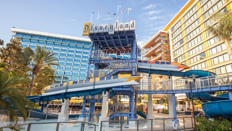 The Monorail Waterslides at the Disneyland Hotel