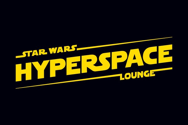 A logo for Star Wars: Hyperspace Lounge