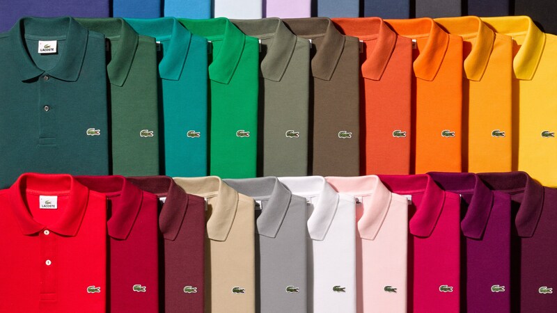 A large variety of Lacoste polo shirts