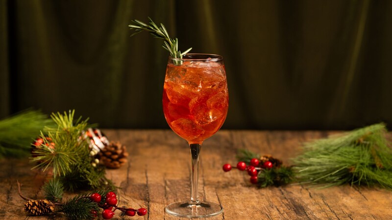 A Fortune and Glory Holiday Spritz from Jock Lindsey’s Hangar Bar	