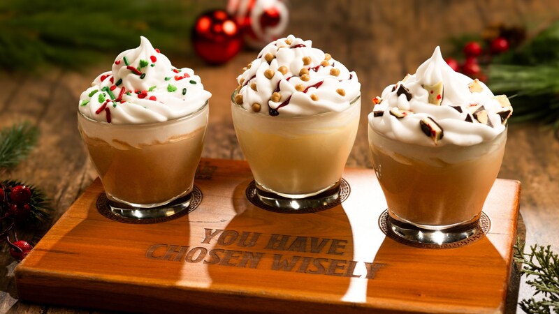 Three Hot Chocolate Flight beverages from Jock Lindsey’s Hangar Bar	