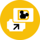 Une icône présentant un billet avec une flèche pointe vers une carte avec le logo du détenteur du laissez-passer annuel représentant Acheter un billet Conseil rapide Avez-vous un billet? Transformer en laissez-passer annuel