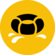 An icon featuring a floating tube and water splashes representing water parks
