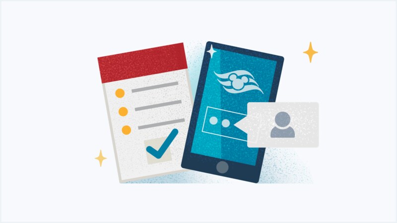 A graphic of a bulleted list of things to do next to an electronic device with a texting option