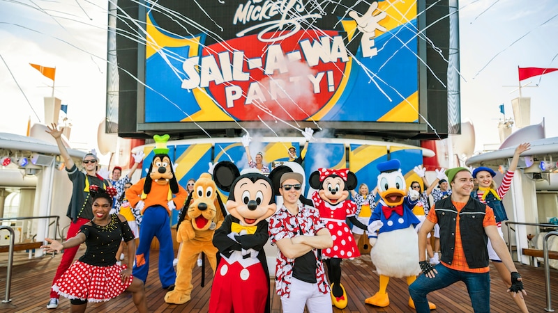 Kick off the fun on embarkation day with Mickey's Sail-A-Wave Party as you wave goodbye to the shore and hello to an amazing cruising adventure