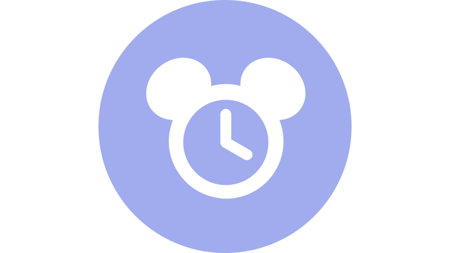An icon depicting a simple Mickey Mouse clock