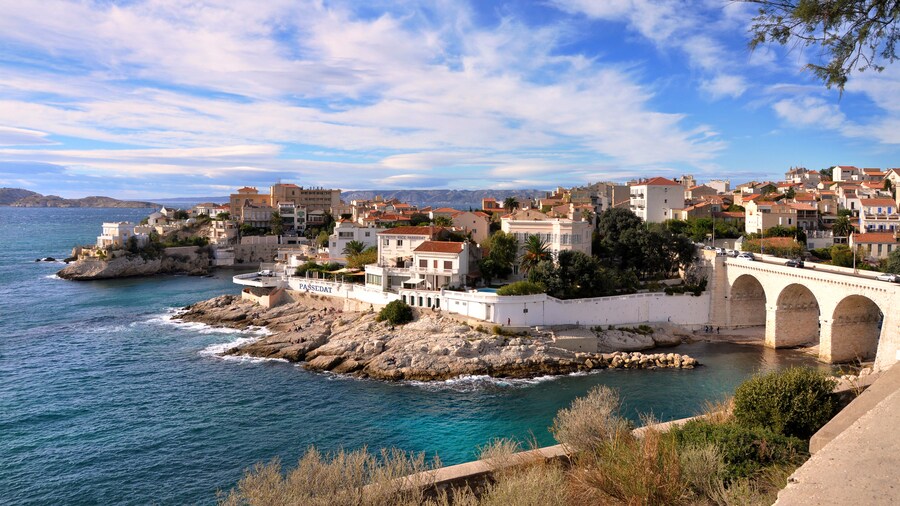 The spectacular port city of Marseilles, France, overlooking the Mediterranean Sea