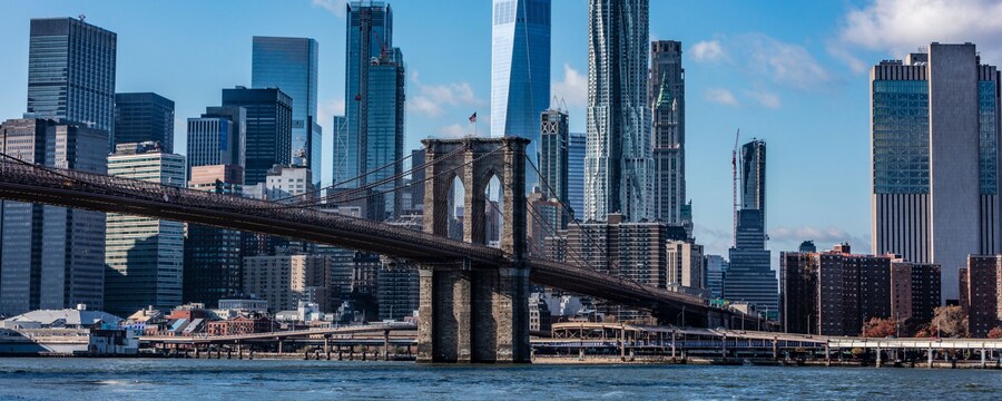 The Brooklyn Bridge and New York City skyline